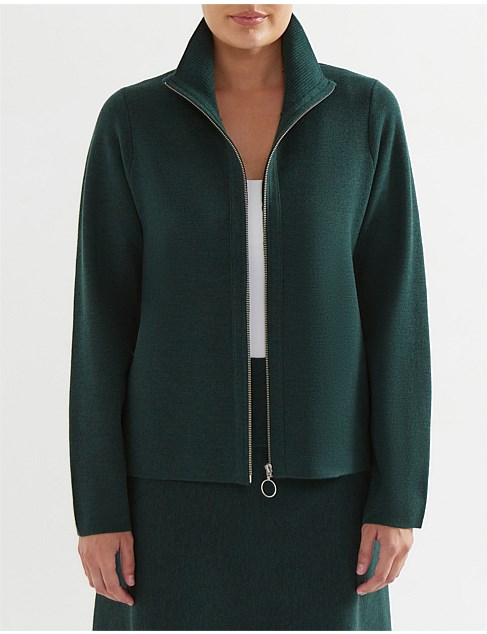 MERINO LONG SLEEVE ZIP THRU CARDIGAN