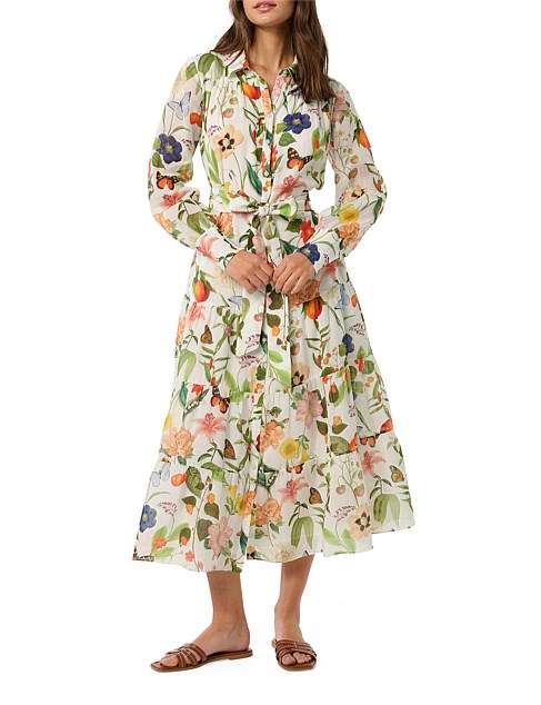 SYLVIE TIERED SHIRT MIDI DRESS