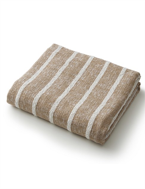 PIAZZA THROW - Woven boucle textured stripe throw