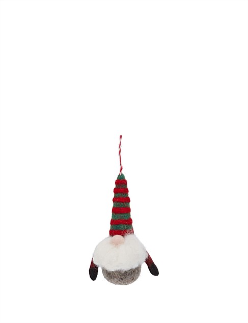 Felt Green Hat Gnome Ornament