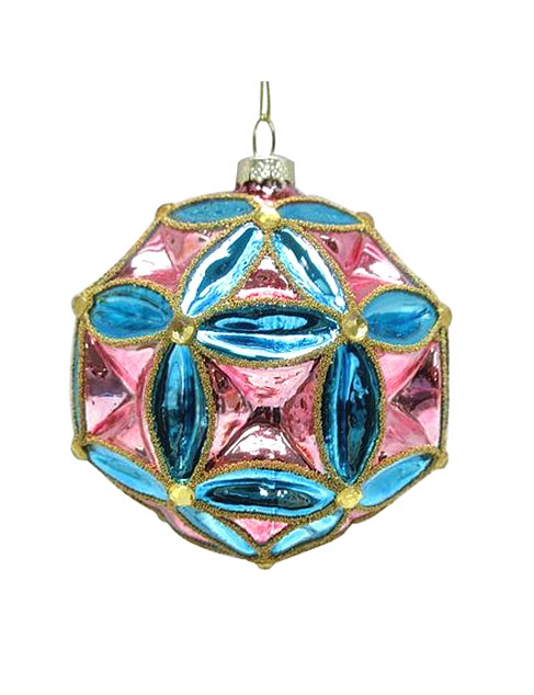 10CM PASTEL GEO REFLECTOR GLASS BAUBLE