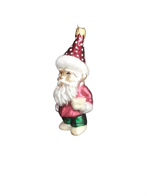 GNOME SANTA EUROPEAN GLASS ORNAMENT