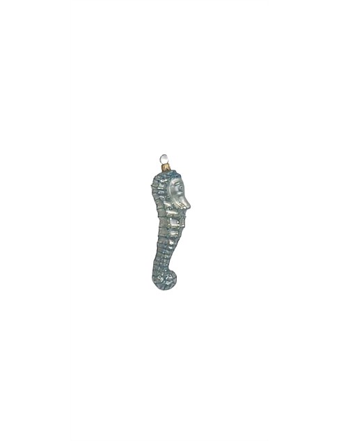 BLUE SEAHORSE EUROPEAN GLASS ORNAMENT