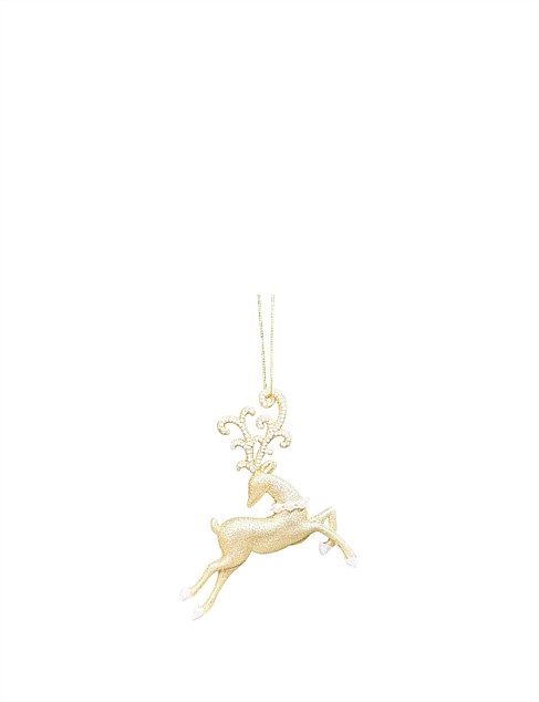 12CM GOLD RUNNING SHATTERPROOF REINDEER ORNAMENT