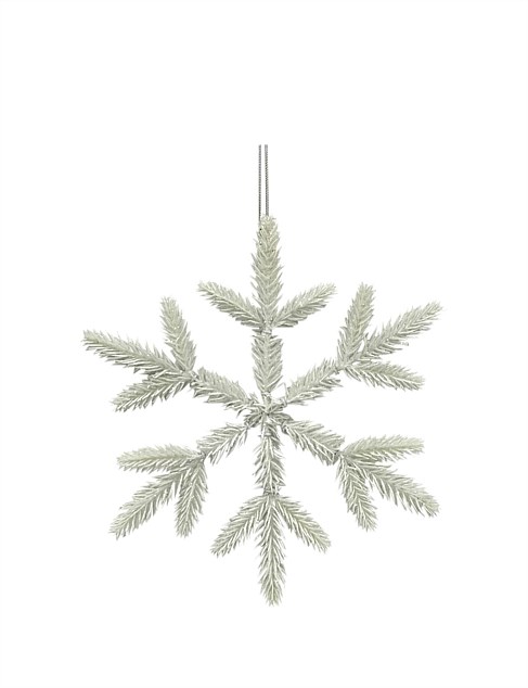 24CM WHITE SNOWFLAKE ORNAMENT