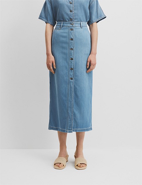 Soft Denim Maxi Skirt