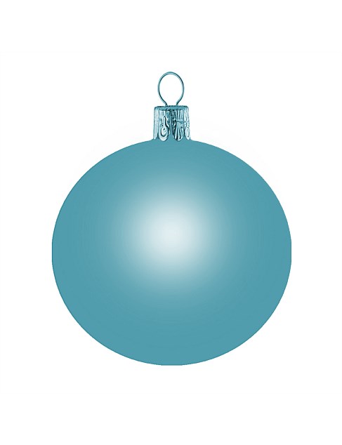 8CM BLUE MATTE EUROPEAN GLASS BAUBLE