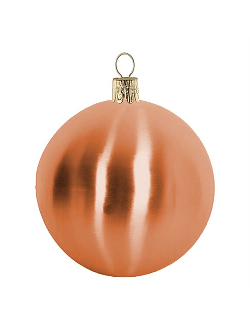 8CM ORANGE SHINY EUROPEAN GLASS BAUBLE