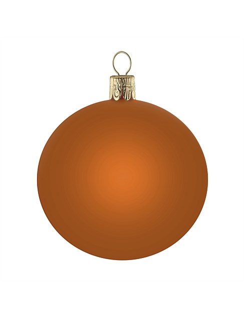 8CM ORANGE MATTE EUROPEAN GLASS BAUBLE