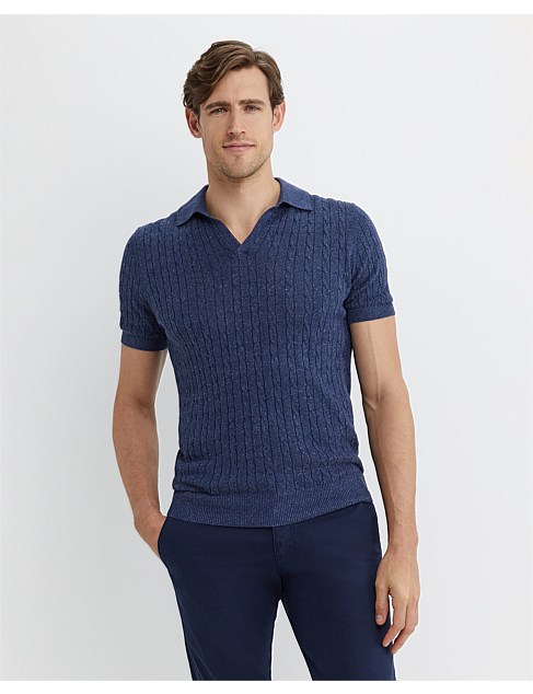 MURRINAR CABLE KNIT POLO