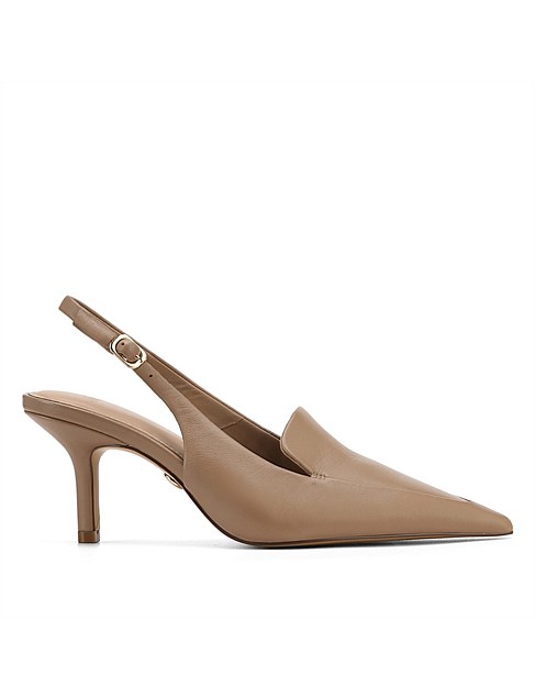 LUCAS Hazelnut Leather Heel Slingback