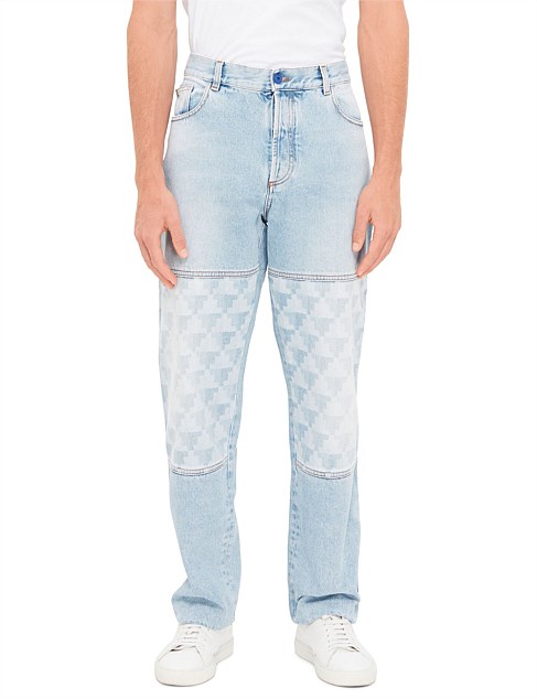 LASER CROSS DENIM STRAIGHT PANT