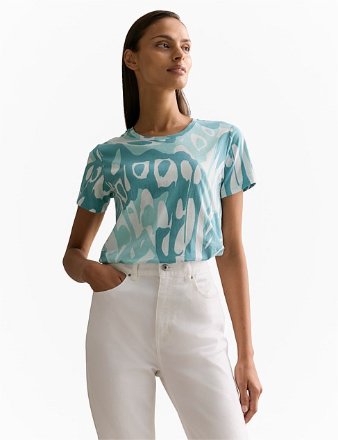 Pima Cotton Butterfly Print T-shirt