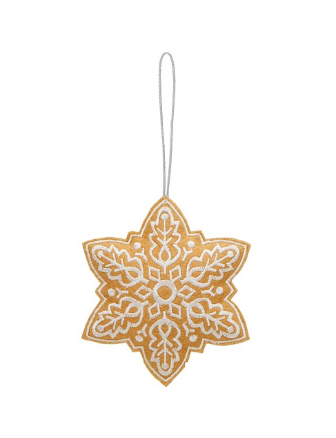 11CM EMBROIDERED STAR TREE ORNAMENT