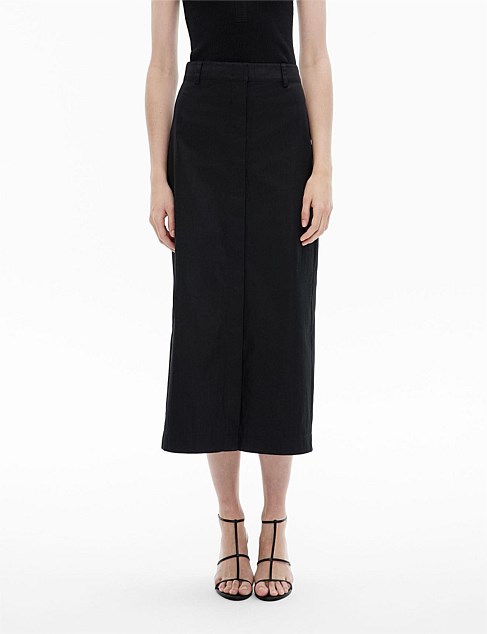 Button Through Midi Skirt