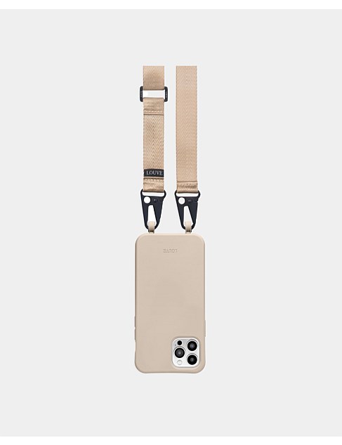 iPhone 15 Pro Beige Case & Nude Lanyard