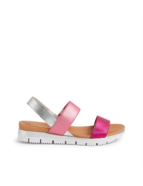 Lolly Fuchsia Pink Multi Elastic Sandals