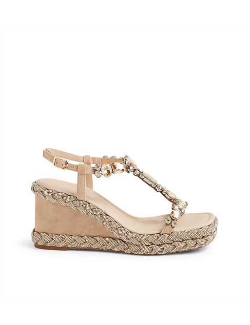 Vonto Latte Suede Jewels Sandals