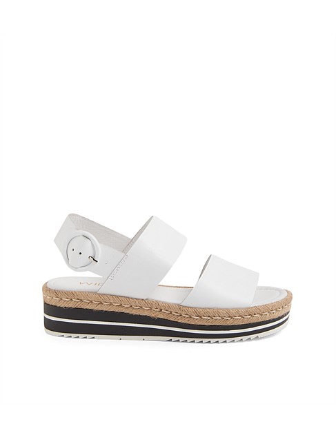 Athens White Leather Sandals