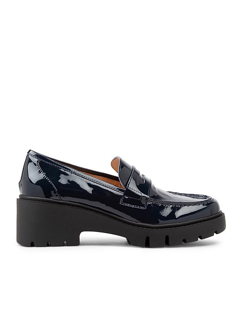 Xana Navy Patent Leather Heels