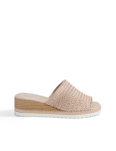 Isha Nude Weave Leather Slides