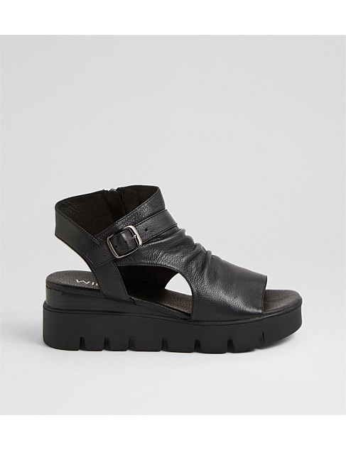 Rufuus Black Leather Sandals