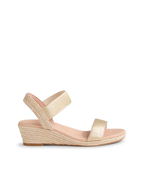 Halina Pale Gold Elastic Sandals