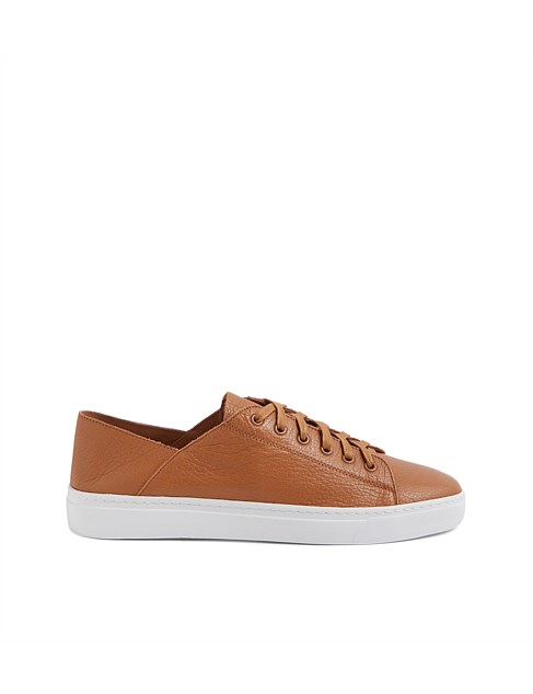 OSKHAR DARK TAN LEATHER SNEAKERS