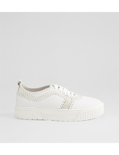 Jinmi White Leather Sneakers