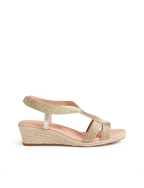 Haleb Pale Gold Rope Leather Espadrilles