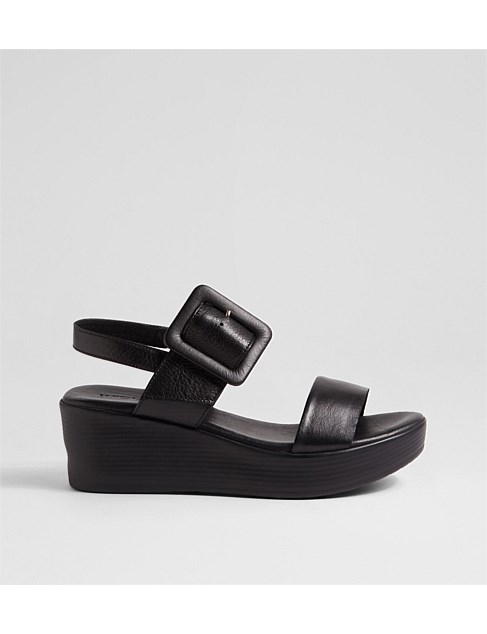 Cruuz Black Leather Sandals