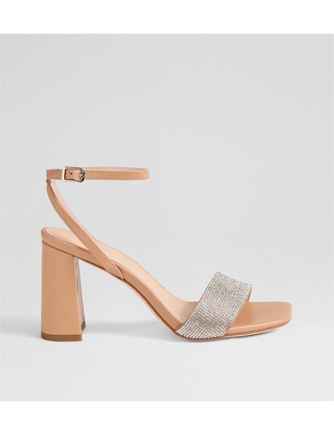 Memms Nude Silver Jewels Leather Sandals