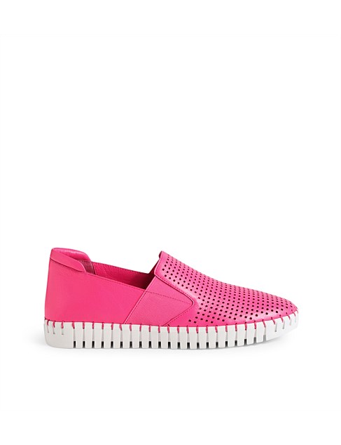 Harena Hot Pink White Leather Sneakers