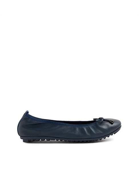 Berlin Navy Leather Ballet Flats