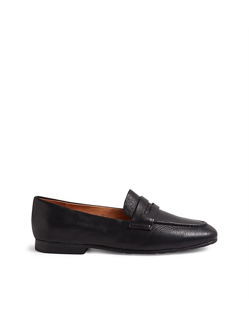 Melika Black Leather Loafers