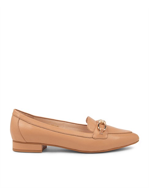 Daylan Light Camel Leather Flat Shoes