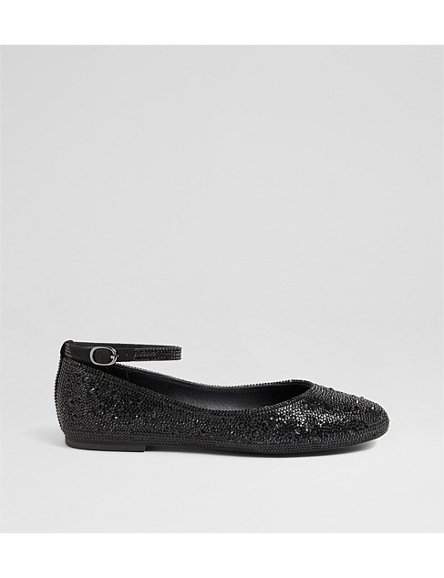 Beltina Black Jewels Flat Shoes