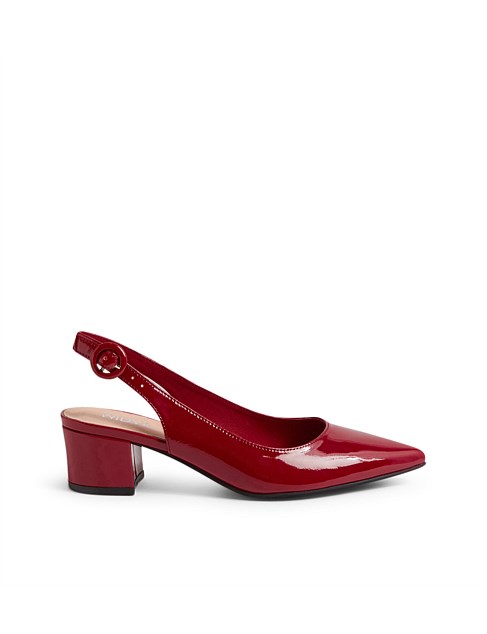 Amali Dark Red Patent Leather Heels