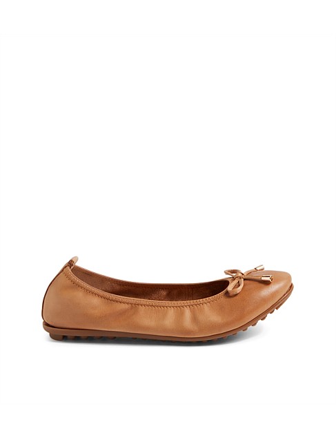 Berlin Tan Leather Ballet Flats