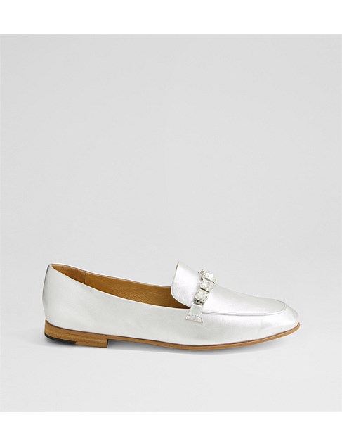 Ulriki Silver Leather Loafers