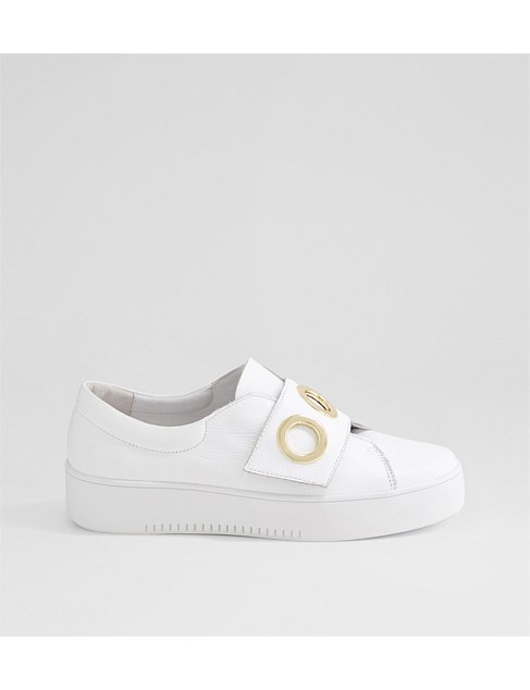 Lammar White Leather Sneakers