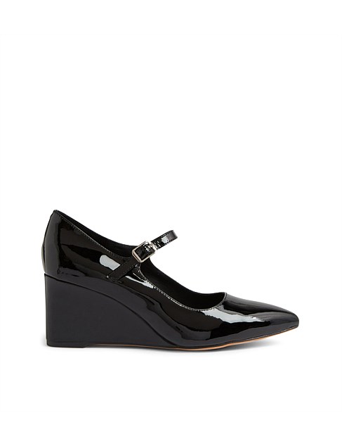 Mallari Black Patent Leather Mary Jane Heels