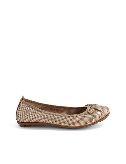 Berlin Platino Cut Leather Ballet Flats