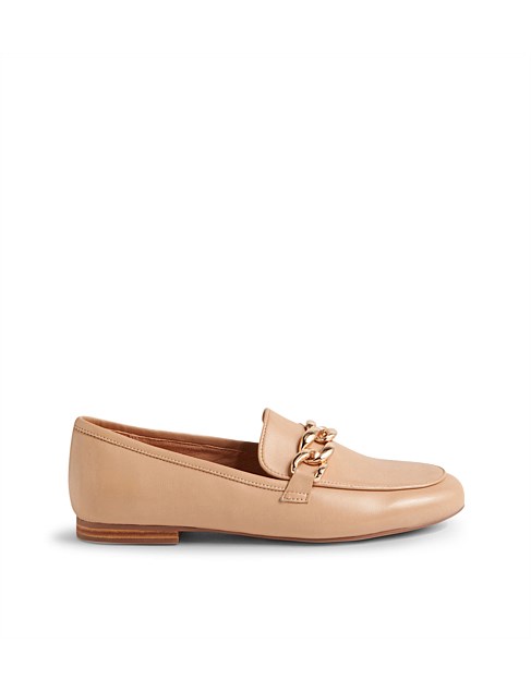 Gollish Nude Leather Loafers