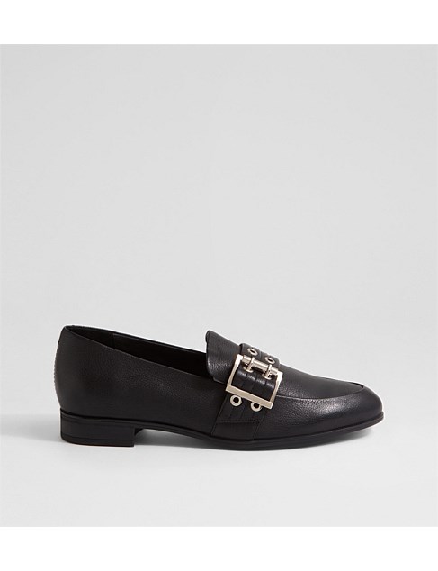 Gelaye Black Leather Loafers