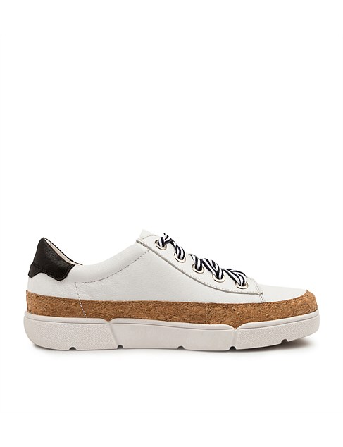 TORAYNE WHITE BLACK LEATHER SNEAKERS