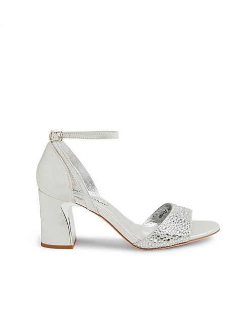 Kitta Silver Shimmer Leather Jewels Sandals