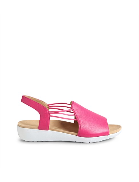 Udhays W Fuchsia Leather Elastic Sandals