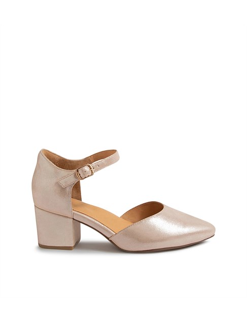 Vitor XW Rose Shimmer Leather Heels