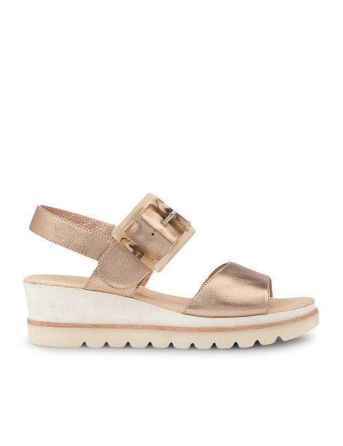 Wacie White Leather Sandals